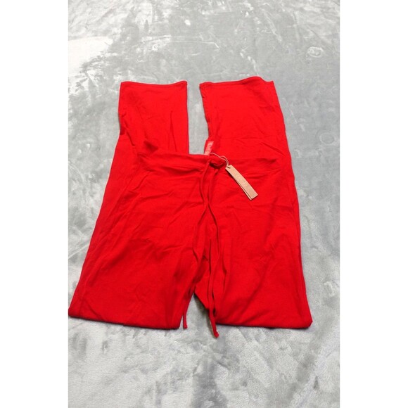 Skims Pants - SKIMS Small Red Cranberry Cotton Jersey Straight Leg Pants AP-PNT-1384 NWT